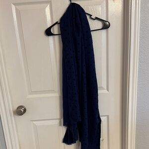 Navy Blue Polka Dot Scarf/ Wrap